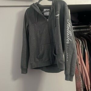 Hollister Grey zip up hoodie